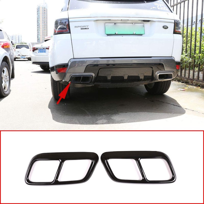 CHEYA 2pcs Bright Black Chrome Stainless Steel Car Tail Exhaust Pipe Cover Trim For Range Rover Sport 2018 2019 2020 Year Accessories - Image 2